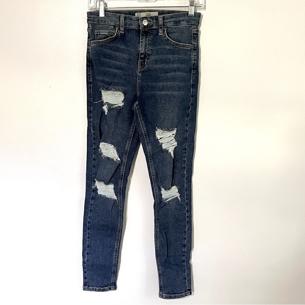 Topshop Moto Jamie Ripped Skinny Fit High Rise 25